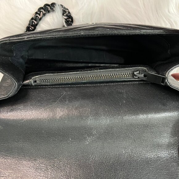 2017 PreOwned Saint Laurent College Medium YSL Shoulder Bag Quilted Leather - Picture 6 of 11